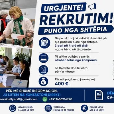 📌NJOFITIM PËR PUNË! (Afati i fundit: E hënë)