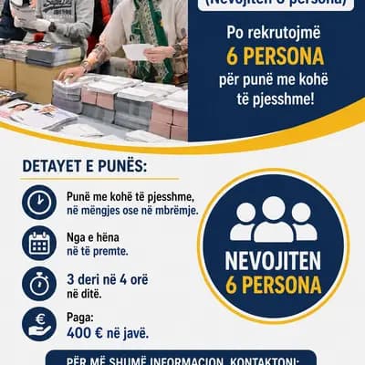 REKRUTIM (Nevojiten 6 persona)
